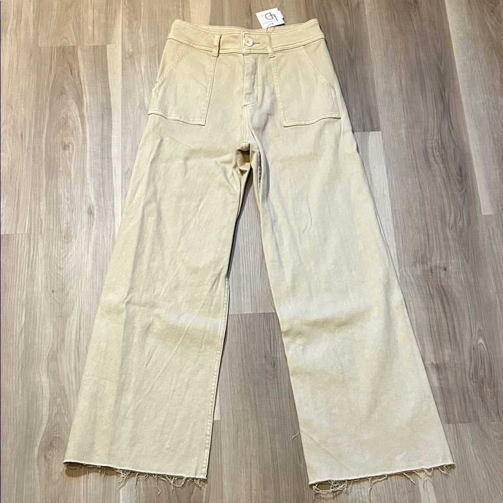 NWT Boutique Miou Muss Beige Wide-Leg Pants - small